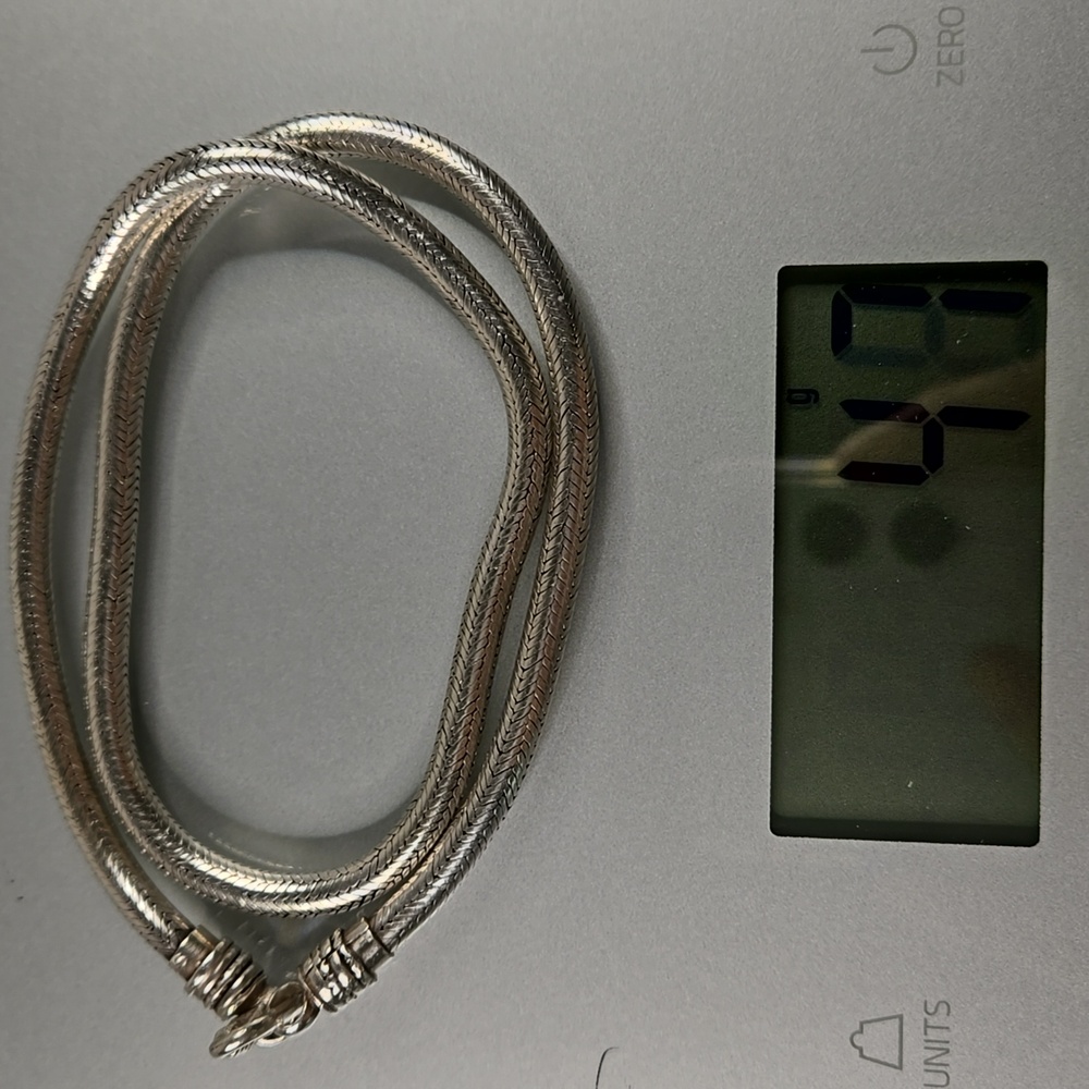 Sleek Silver Snake Chain Necklace - Picture 7 of 7